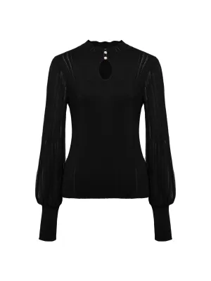 EP YAYING Black Knitted Shirt