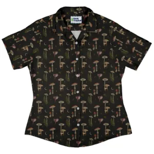 Episodic Autumn Mushrooms Space Curvy Button Up Shirt