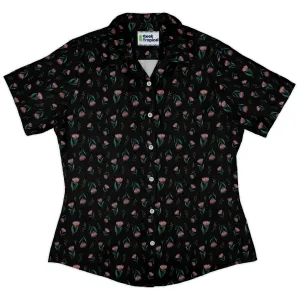 Episodic Blooms Curvy Button Up Shirt