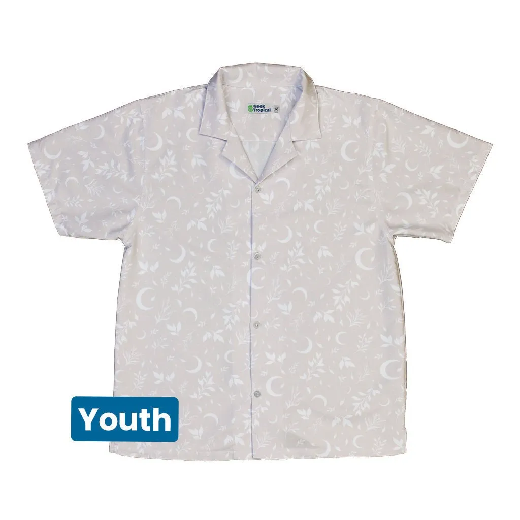 Episodic Crescent Moon Garden Biege Youth Hawaiian Shirt