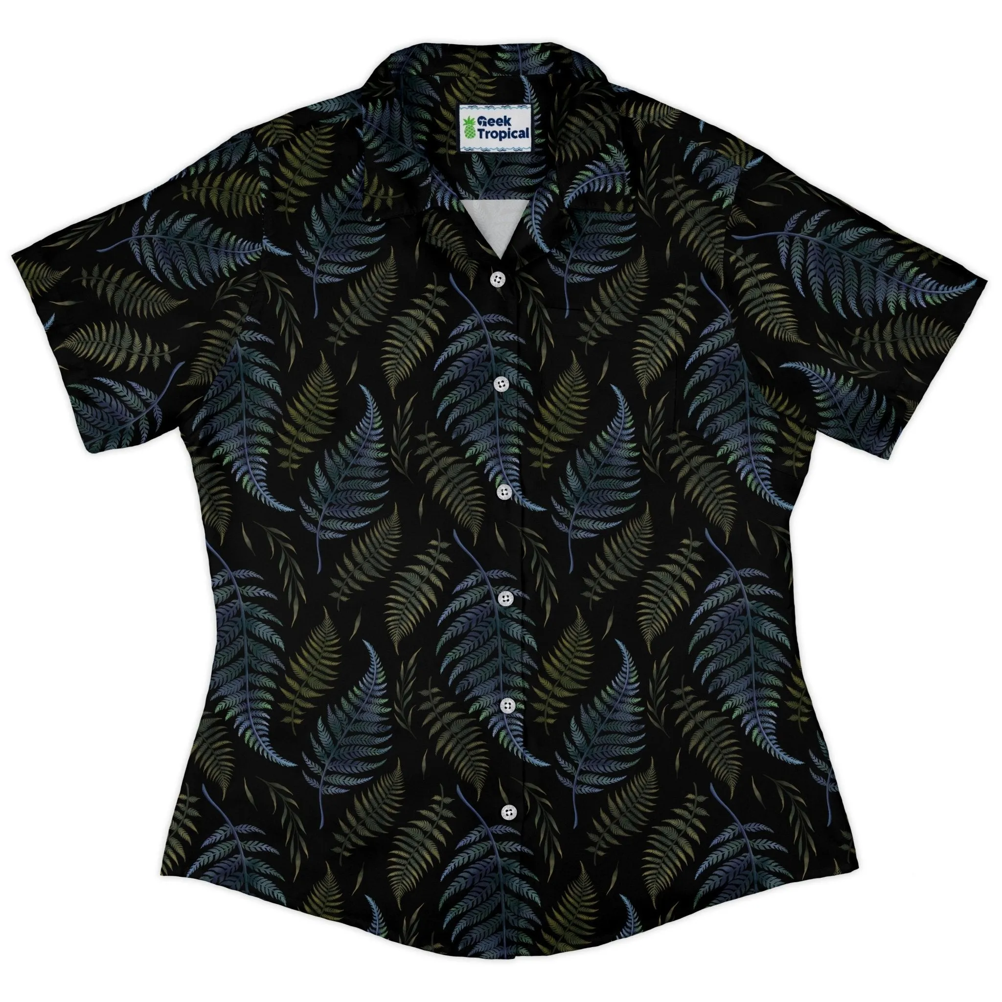 Episodic Ferns Curvy Button Up Shirt