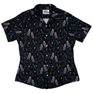 Episodic Owl Floral Curvy Button Up Shirt