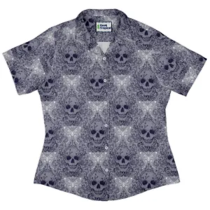 Episodic Skull Lavender Curvy Button Up Shirt