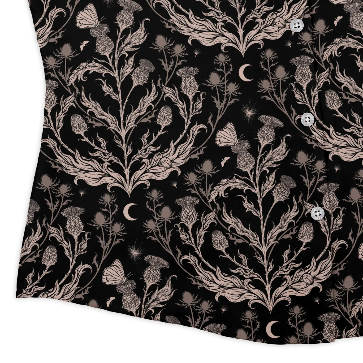 Episodic Thistle Home Black White Curvy Button Up Shirt