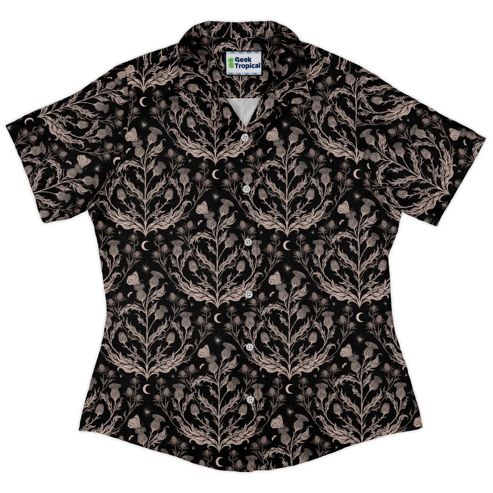 Episodic Thistle Home Black White Curvy Button Up Shirt