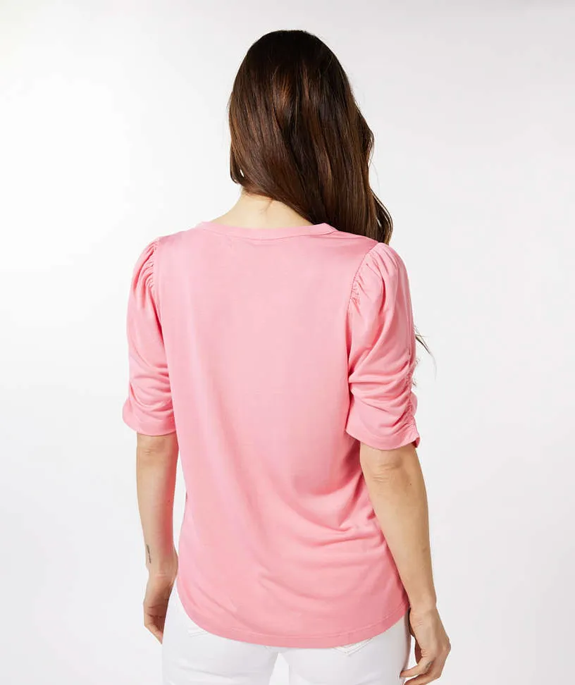 ESQ Puff Sleeve Tee-Berry