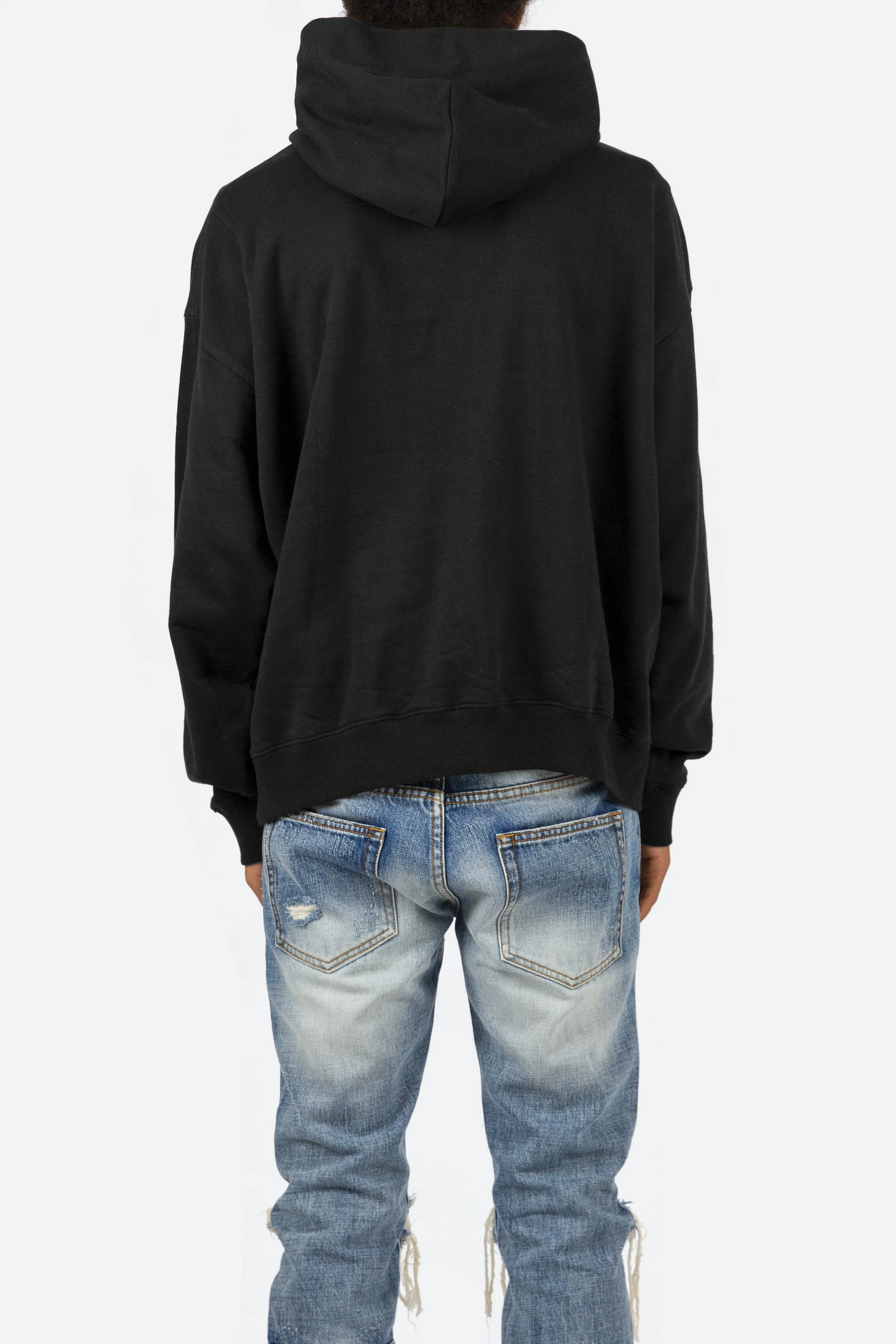 Essential Henley Hoodie - Black