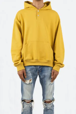 Essential Henley Hoodie - Mustard