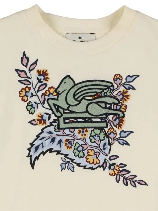 Etro   Embroidered cotton jersey t-shirt 