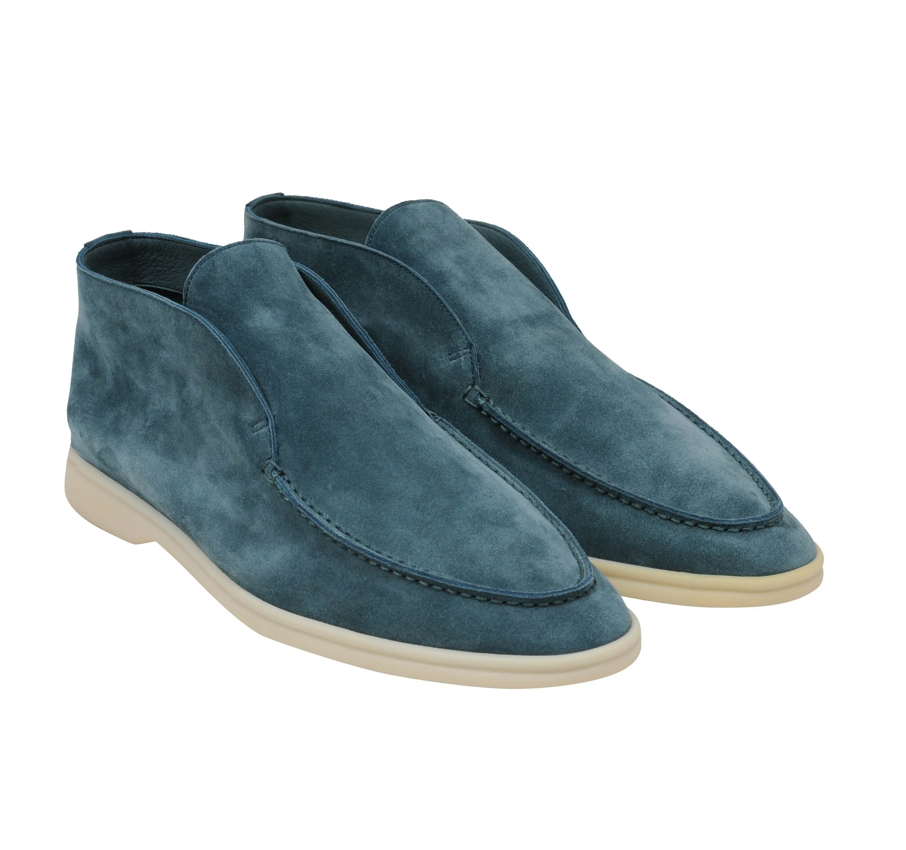 Eucalyptus Blue Suede Uomo Open Walk