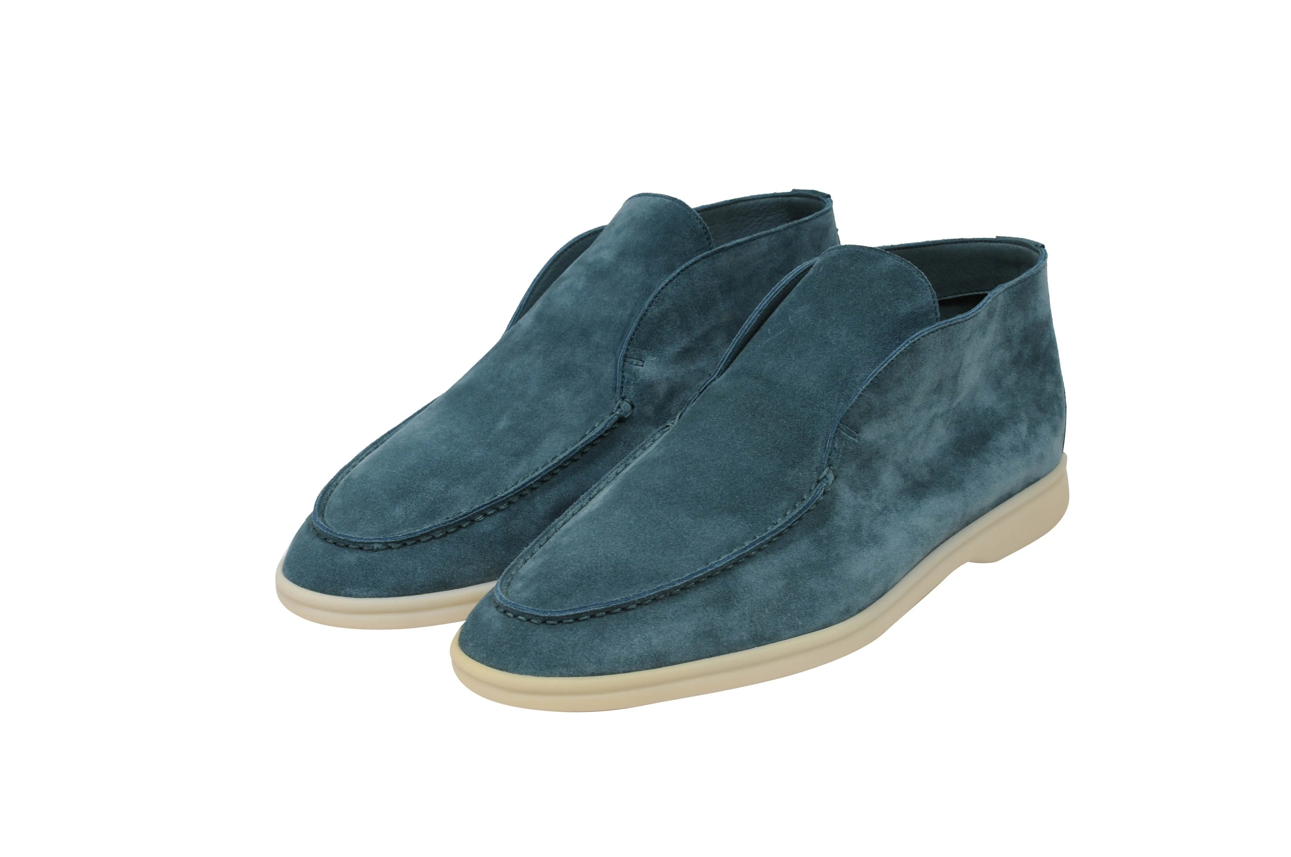 Eucalyptus Blue Suede Uomo Open Walk