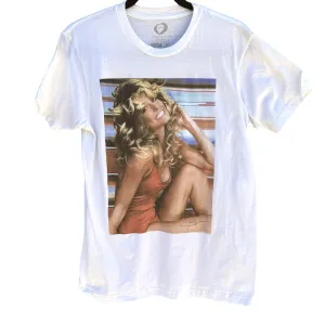 Farrah Fawcett Foundation Iconic 1976 Poster Print Crew Neck Tee Shirt - Medium