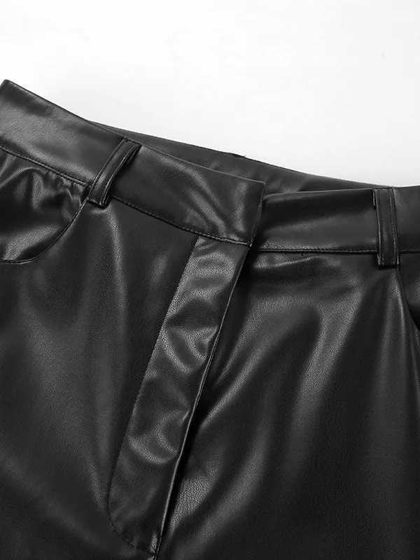 Faux Leather Black Pants