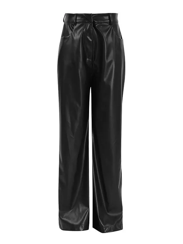 Faux Leather Black Pants