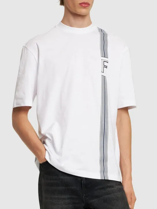 Ferragamo   Cotton jersey printed logo t-shirt 