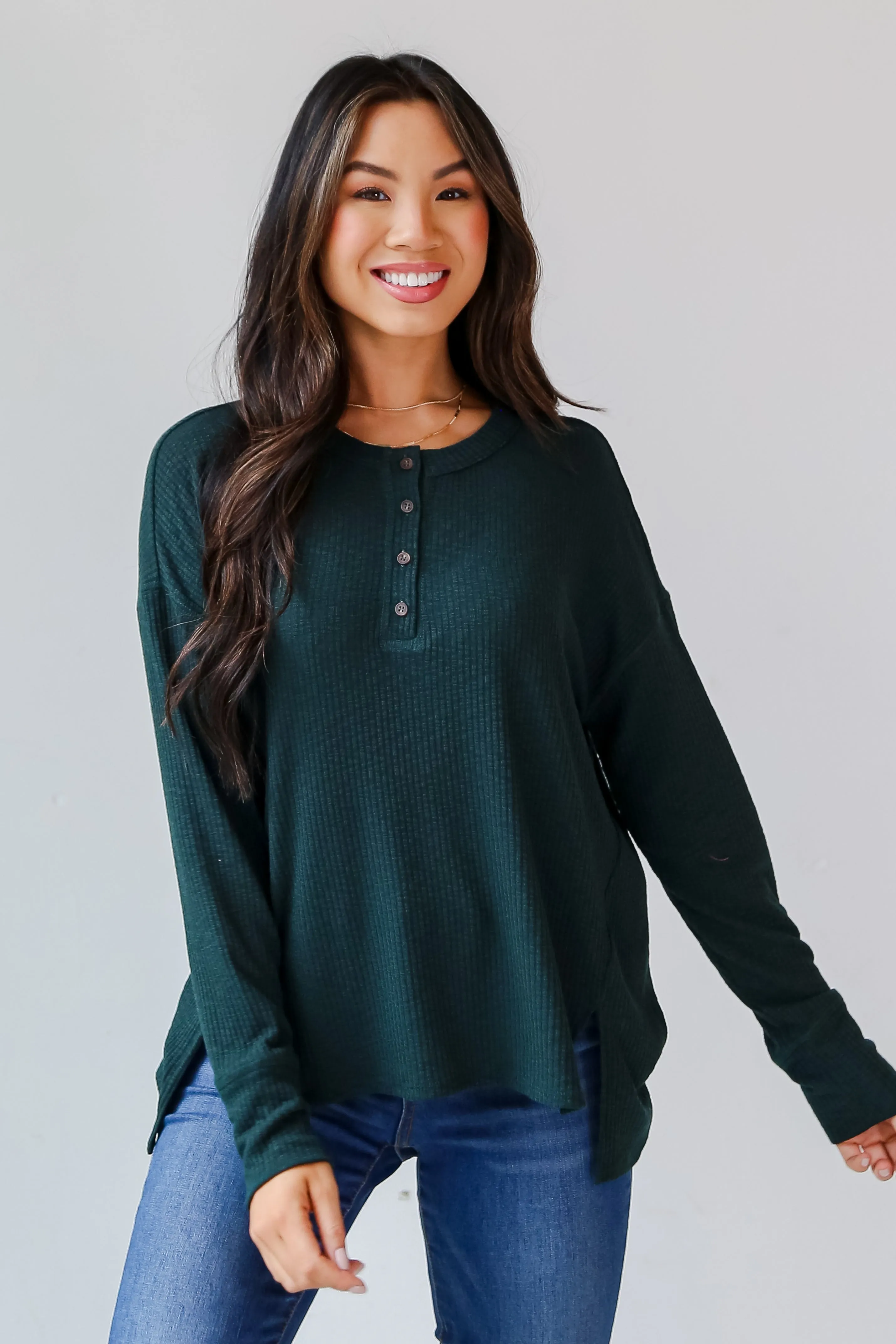 FINAL SALE - Sarah Knit Henley Top - DOORBUSTER