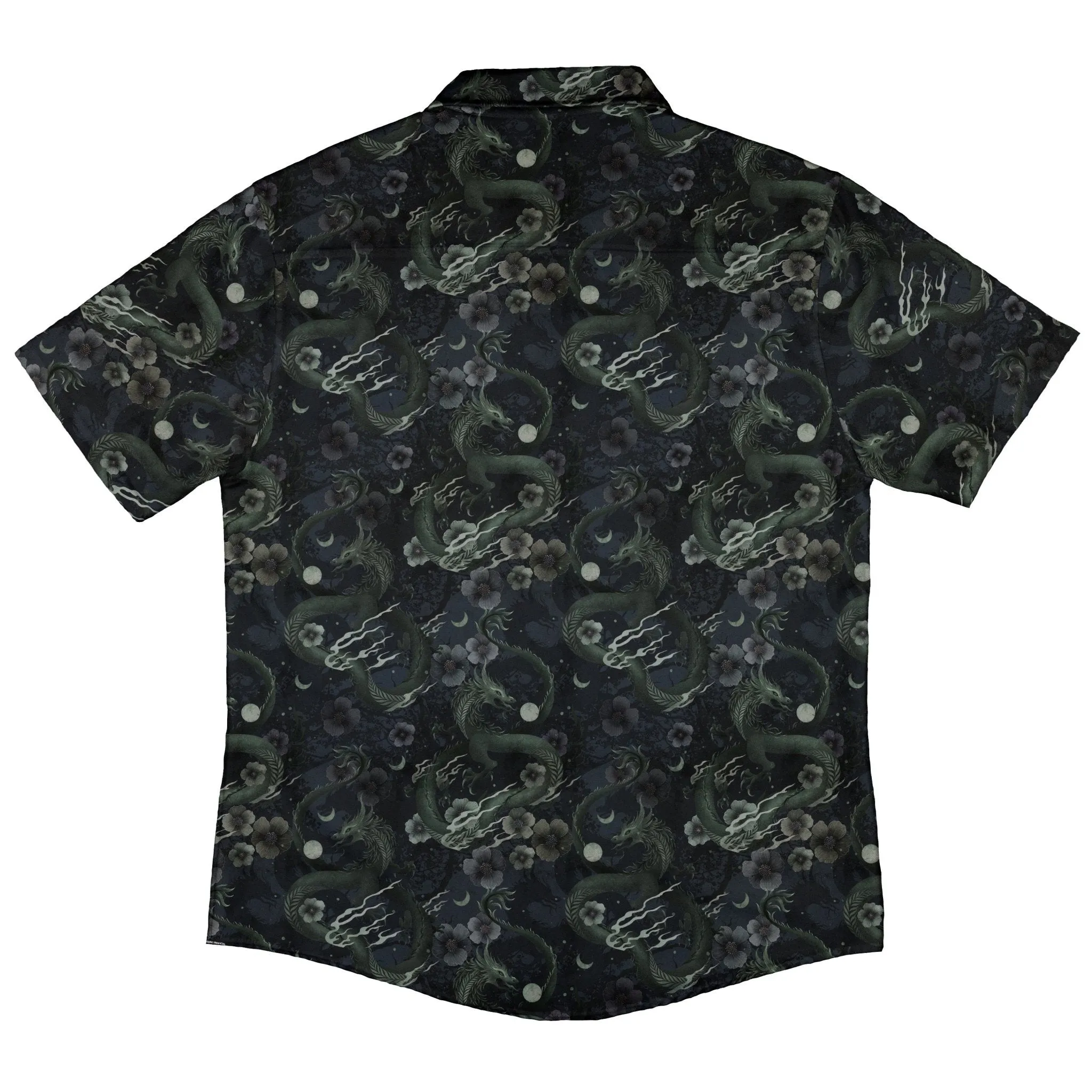 Floral Dragon Fog Button Up Shirt