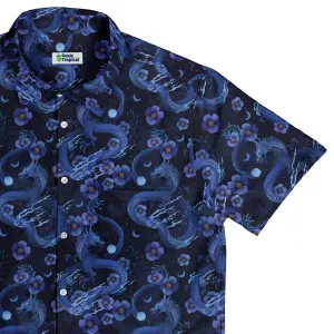 Floral Dragon Night Button Up Shirt