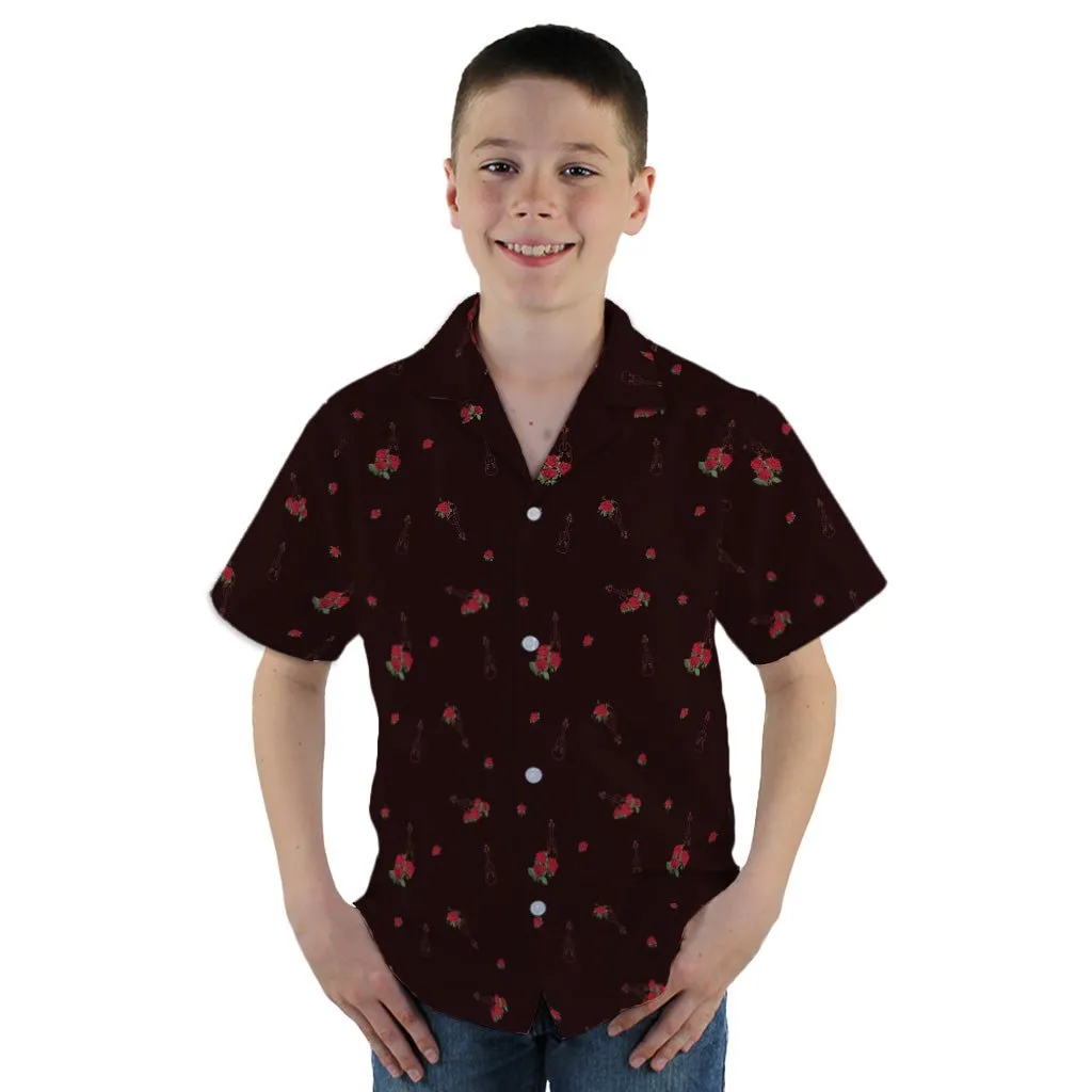 Floral Violin Melody Youth Hawaiian Shirt