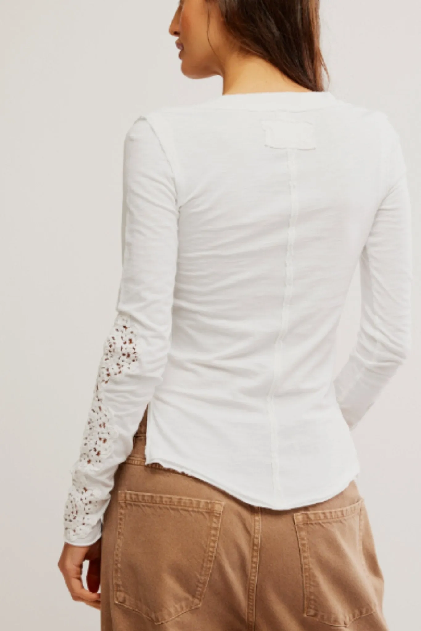 Free People: Our Song Henley Cuff in Ivory