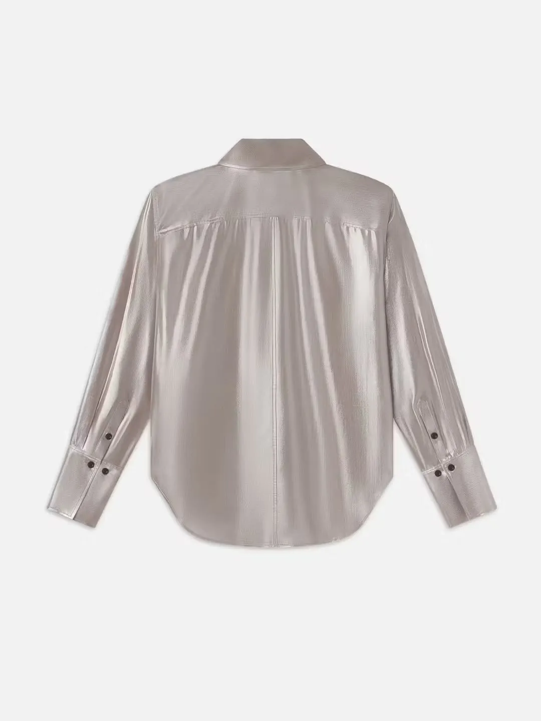 Frwp25 Silver Metallic Button Down