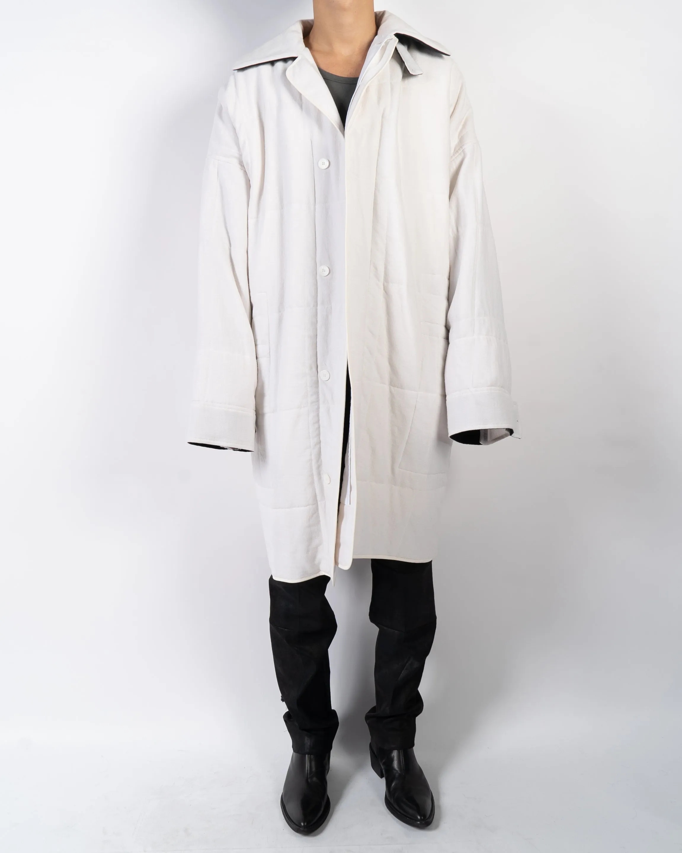 FW17 Oversized White Quilted Coat Sample