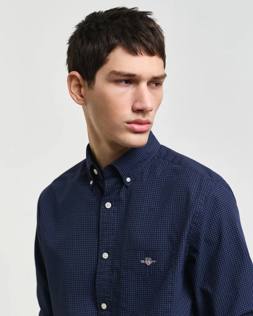 GANT - Regular Micro Print Shirt, Navy