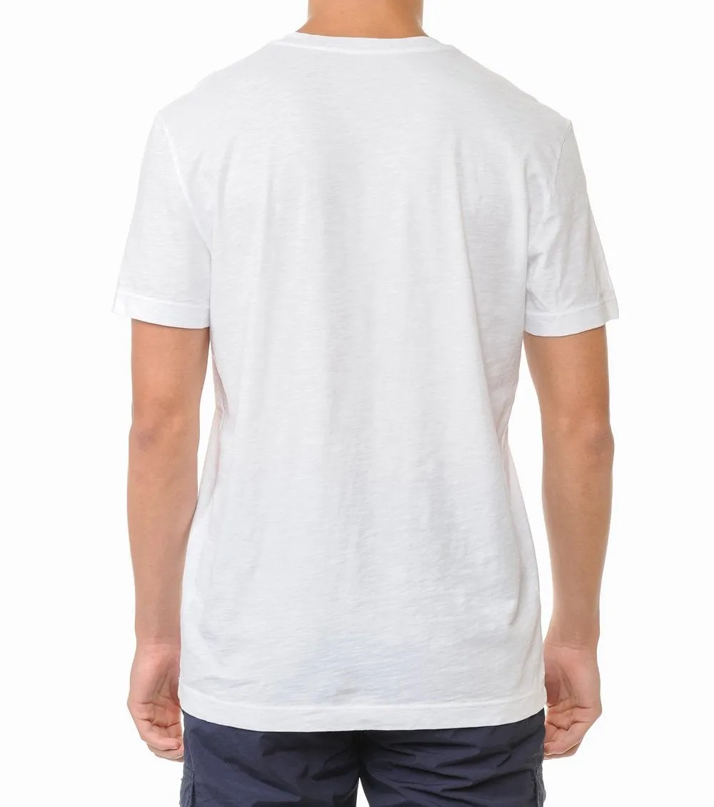 Garment-Dyed Slub Cotton V-Neck T-Shirt