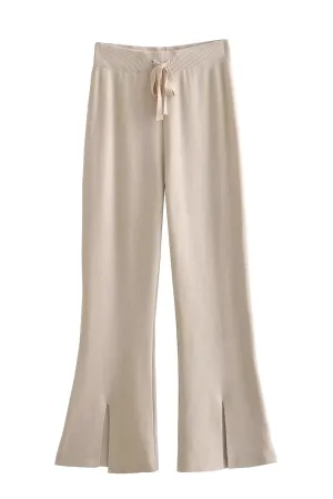 'Georgie' Slit Flared Trousers (4 Colors)