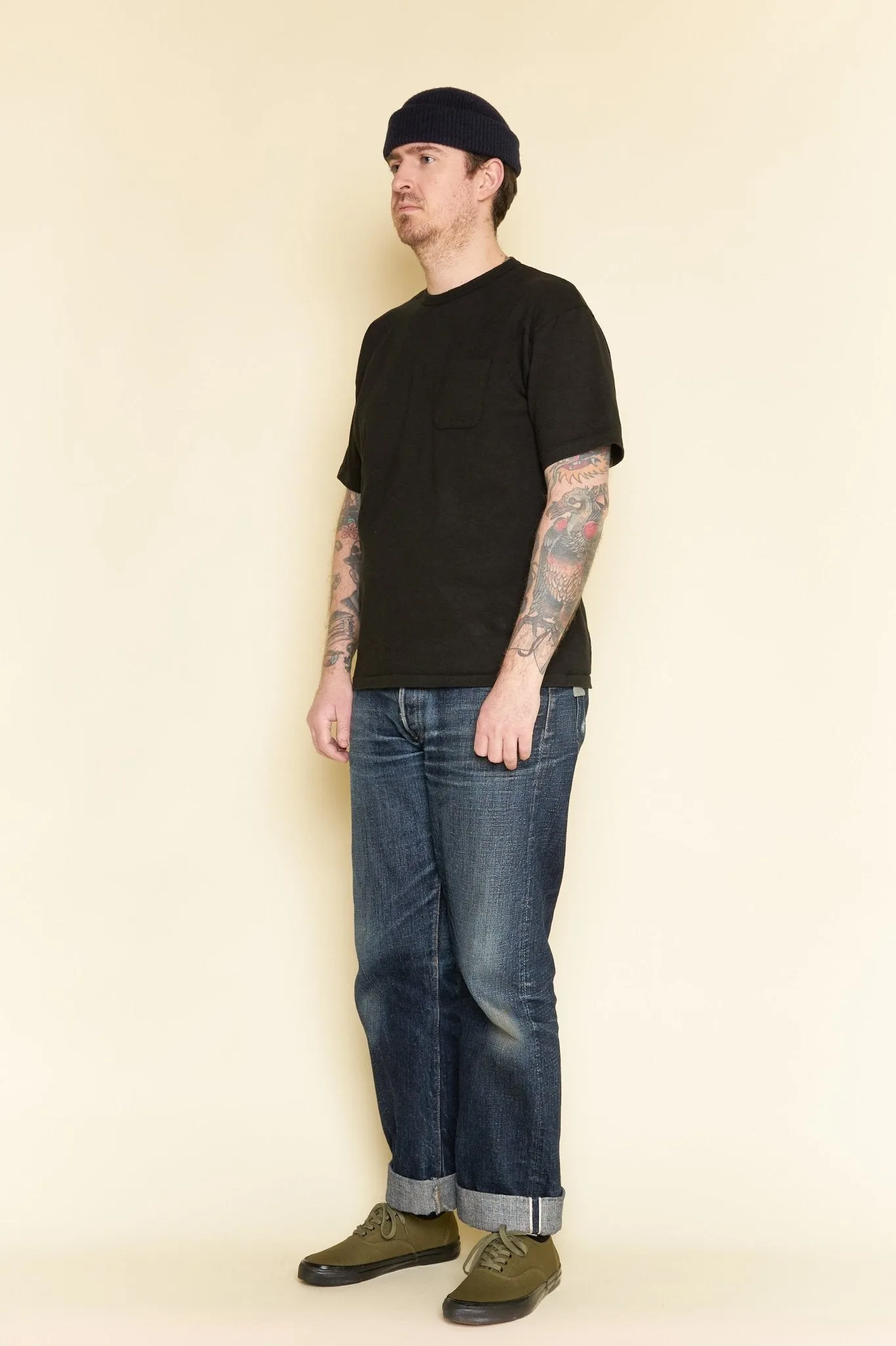 Godspeed Heavyweight Tsuriami 10oz Loopwheel Pocket T-Shirt - Black