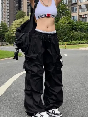 'Going Down' Black Grunge Alt Baggy Pants