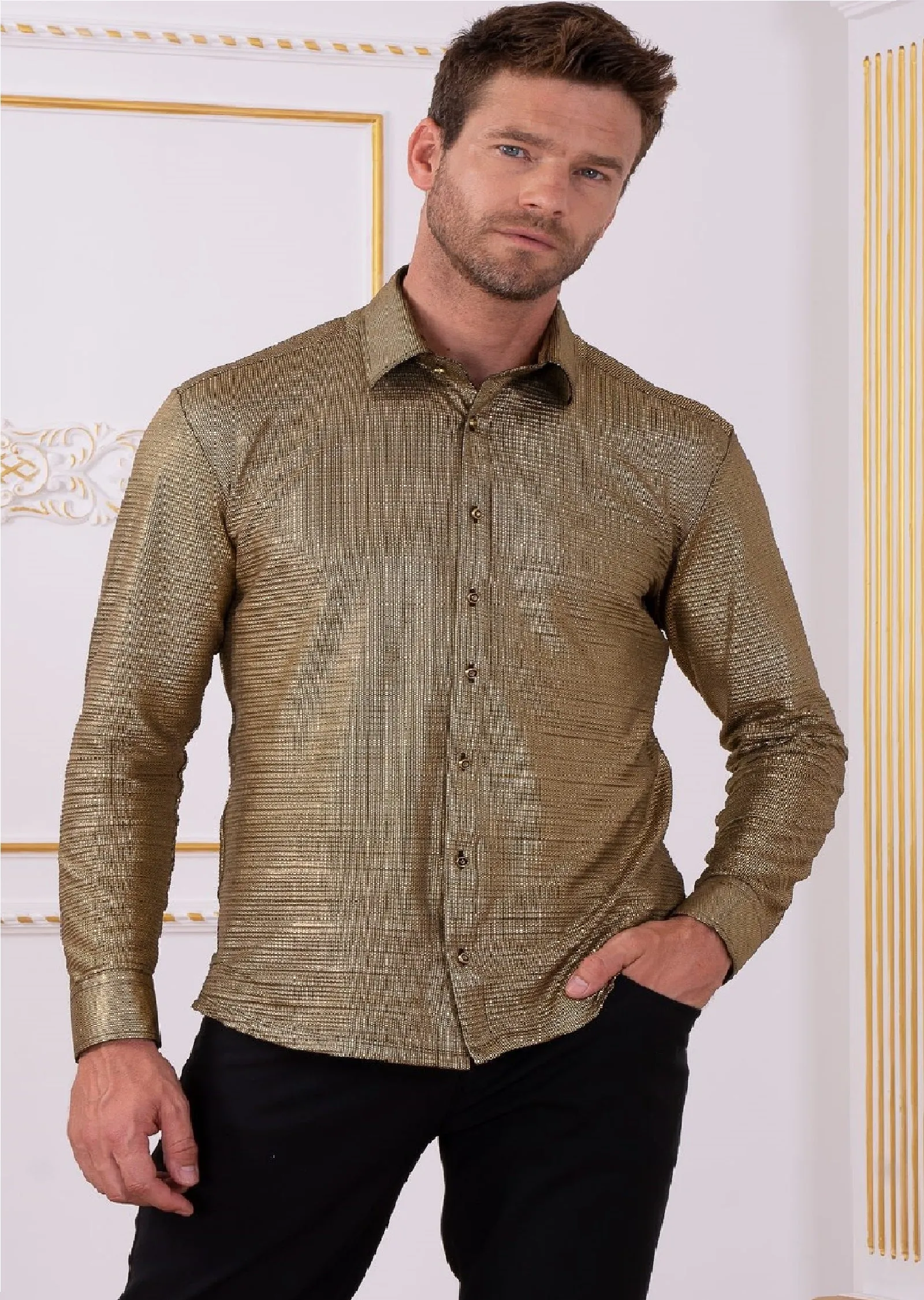 Gold Metallic Texture Shirt