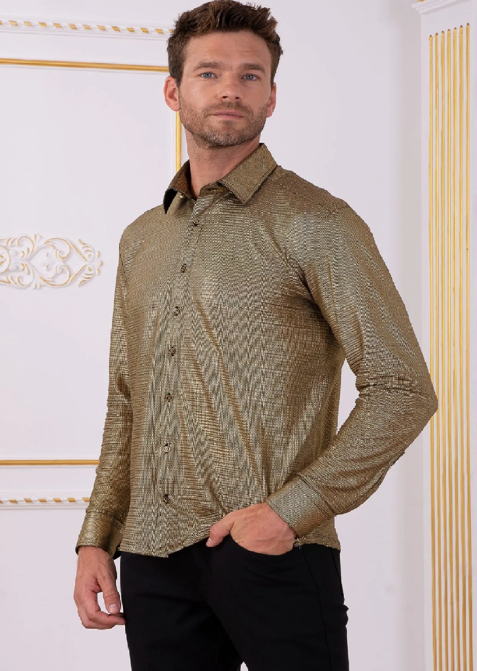 Gold Metallic Texture Shirt