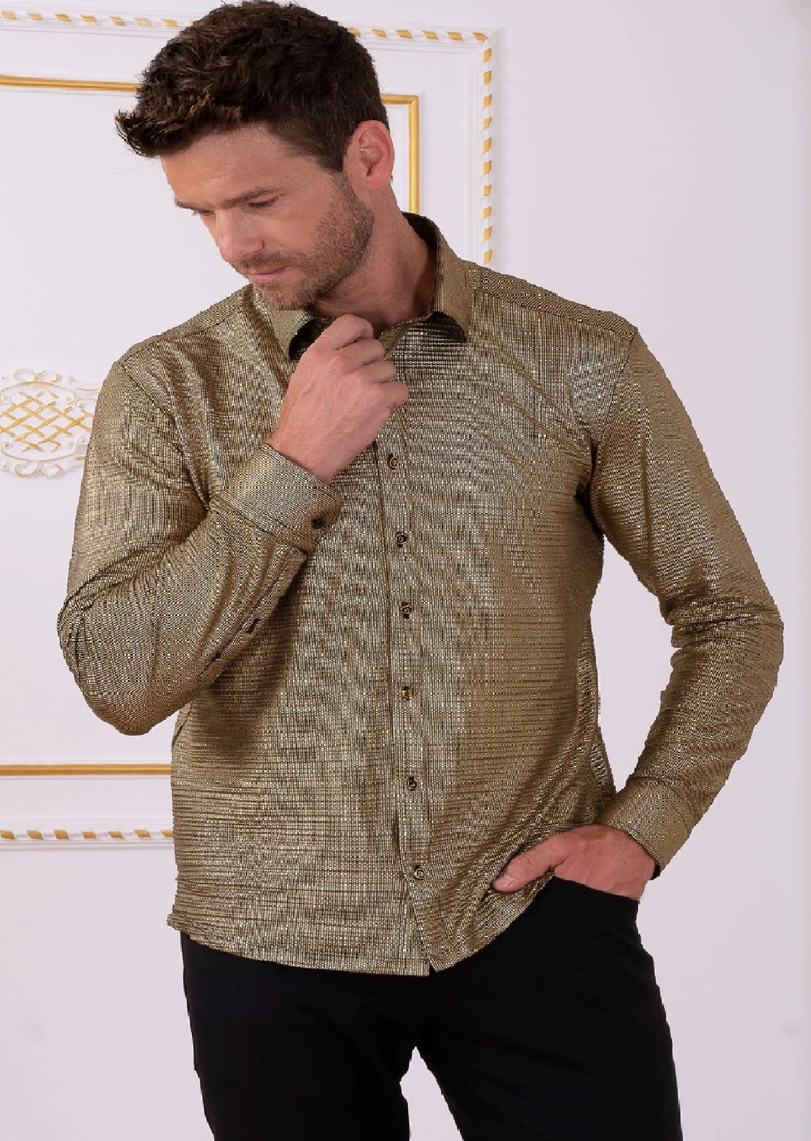 Gold Metallic Texture Shirt