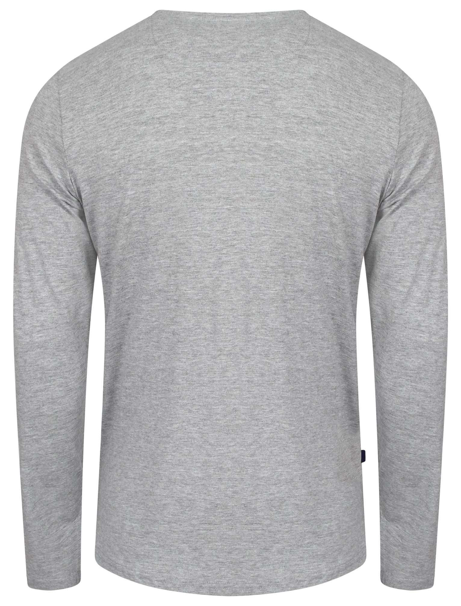 Goodge Henley Long Sleeve Cotton Top in Light Grey Marl - Le Shark