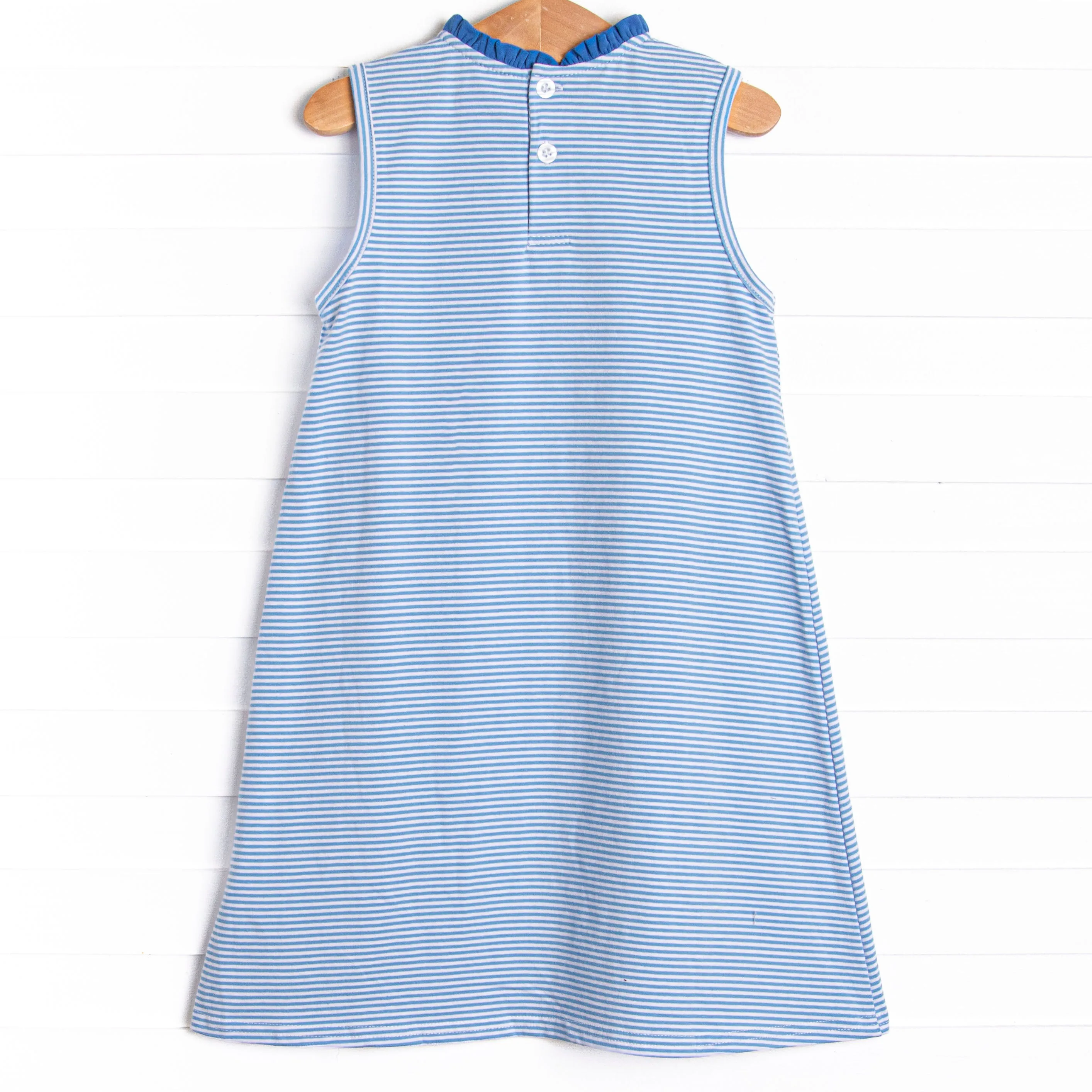 Grace Pocket Dress, Medium Blue Stripe