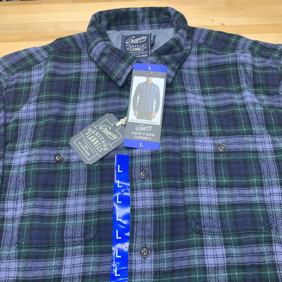 Grayers Men's Heritage Flannel Long Sleeve Cotton Plaid Shirt