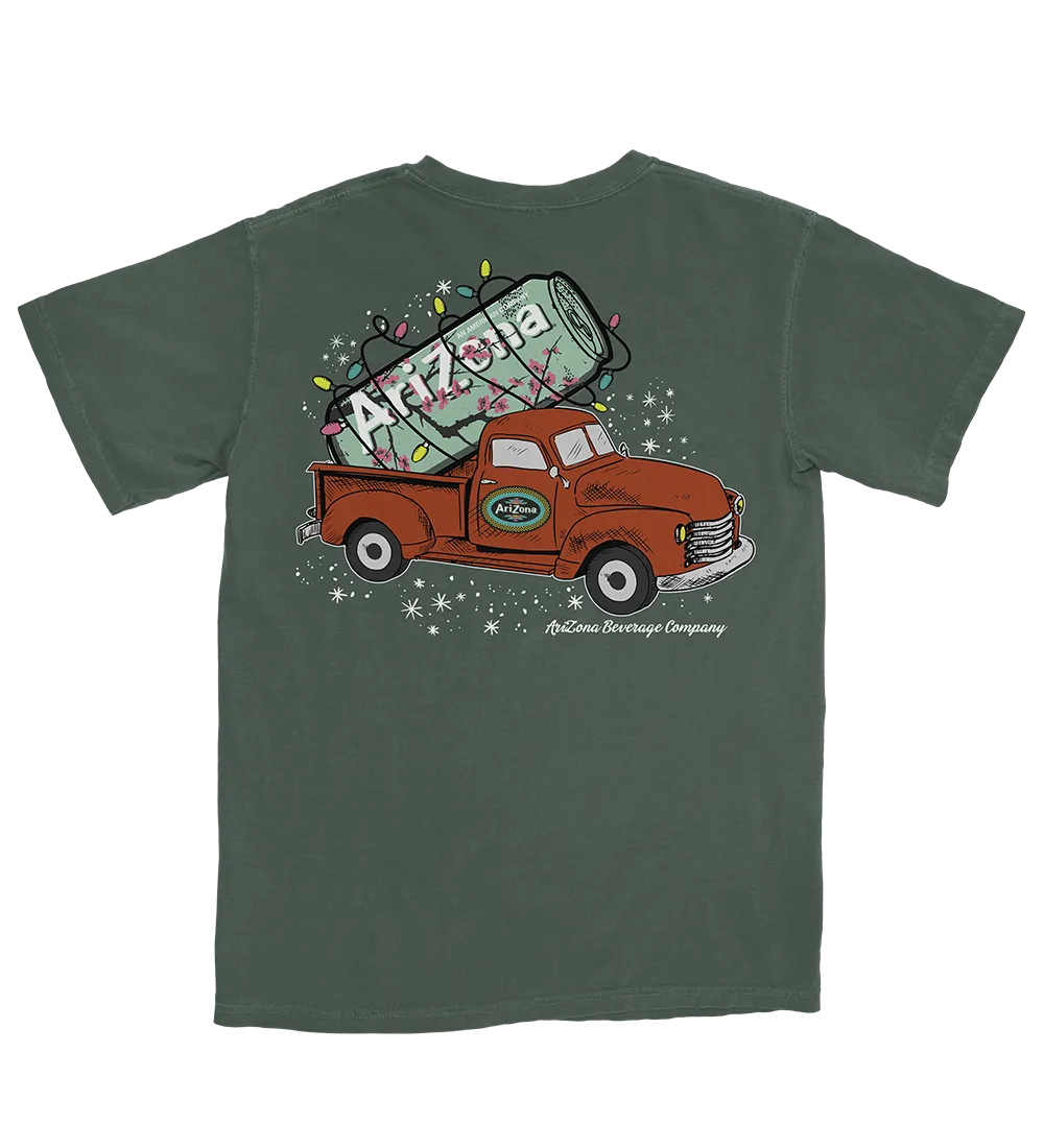 Green Holiday Truck Cotton T-Shirt