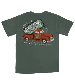 Green Holiday Truck Cotton T-Shirt