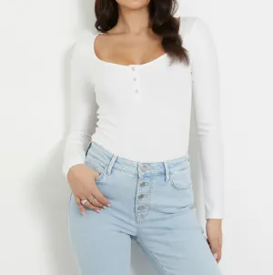 GUESS Karlee Jewel buttons Henley Top