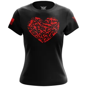 Gun Heart Women's Short Sleeve Shirt