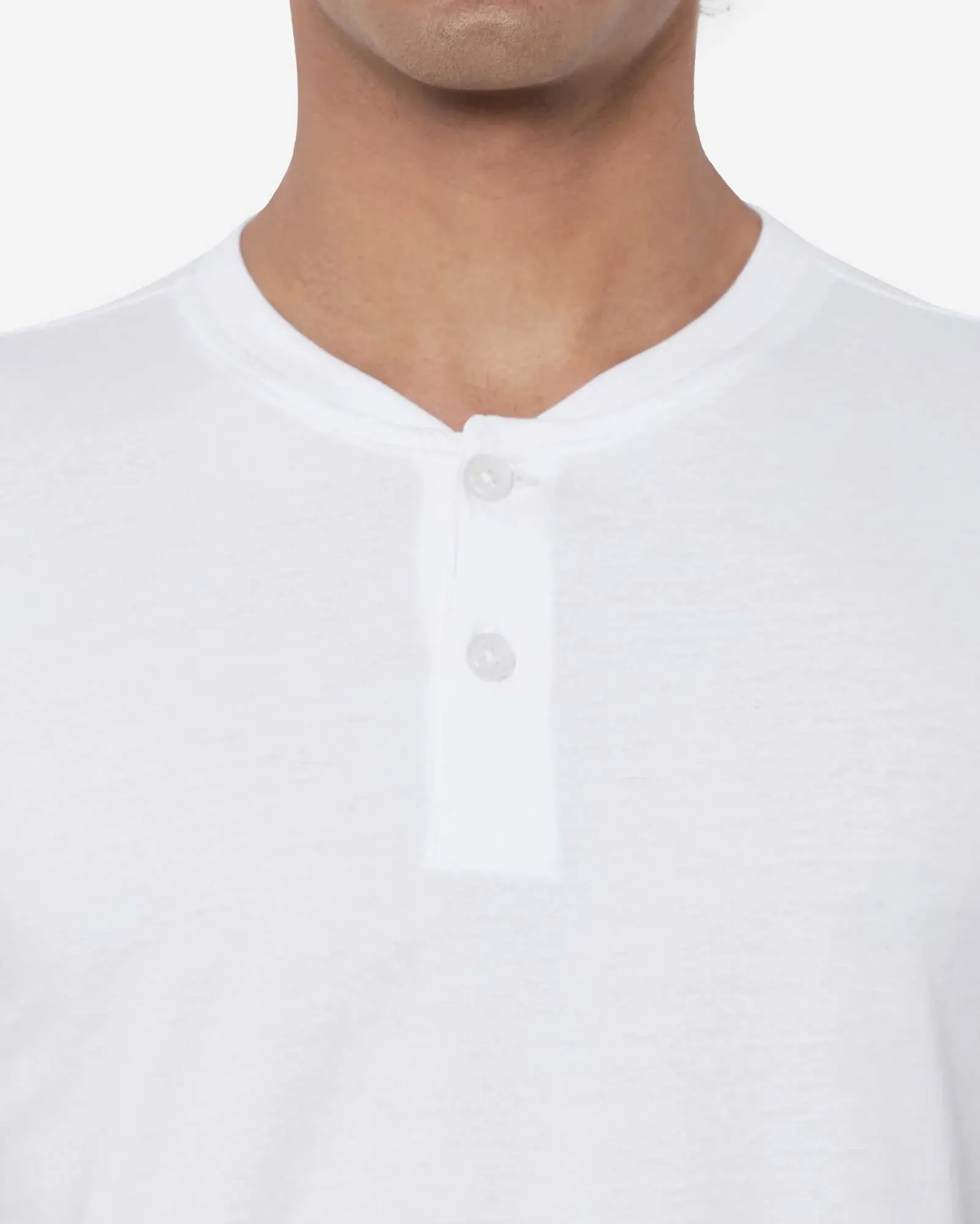 Half Sleeves Henley: White