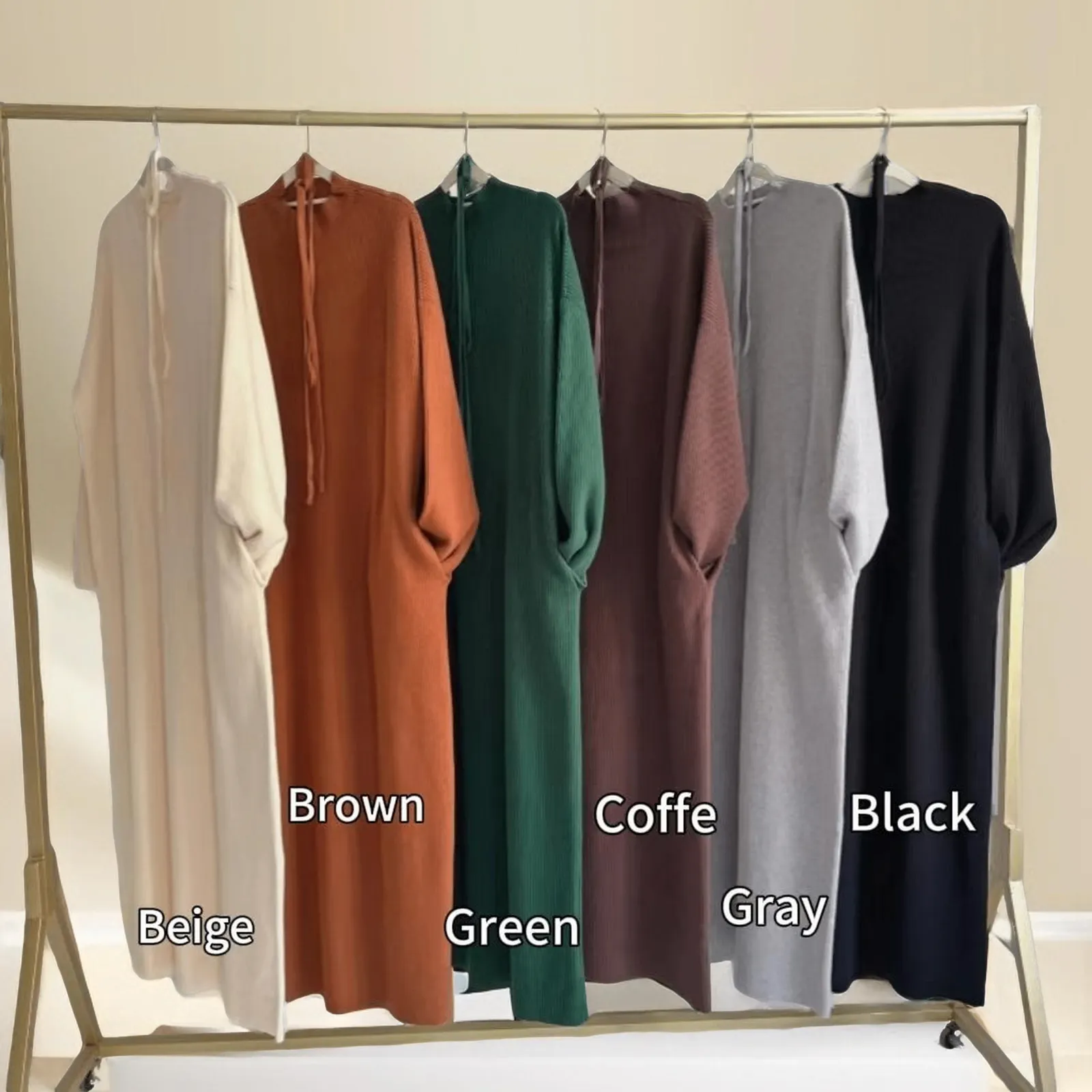 Hana maxi knit long-sleeve dress