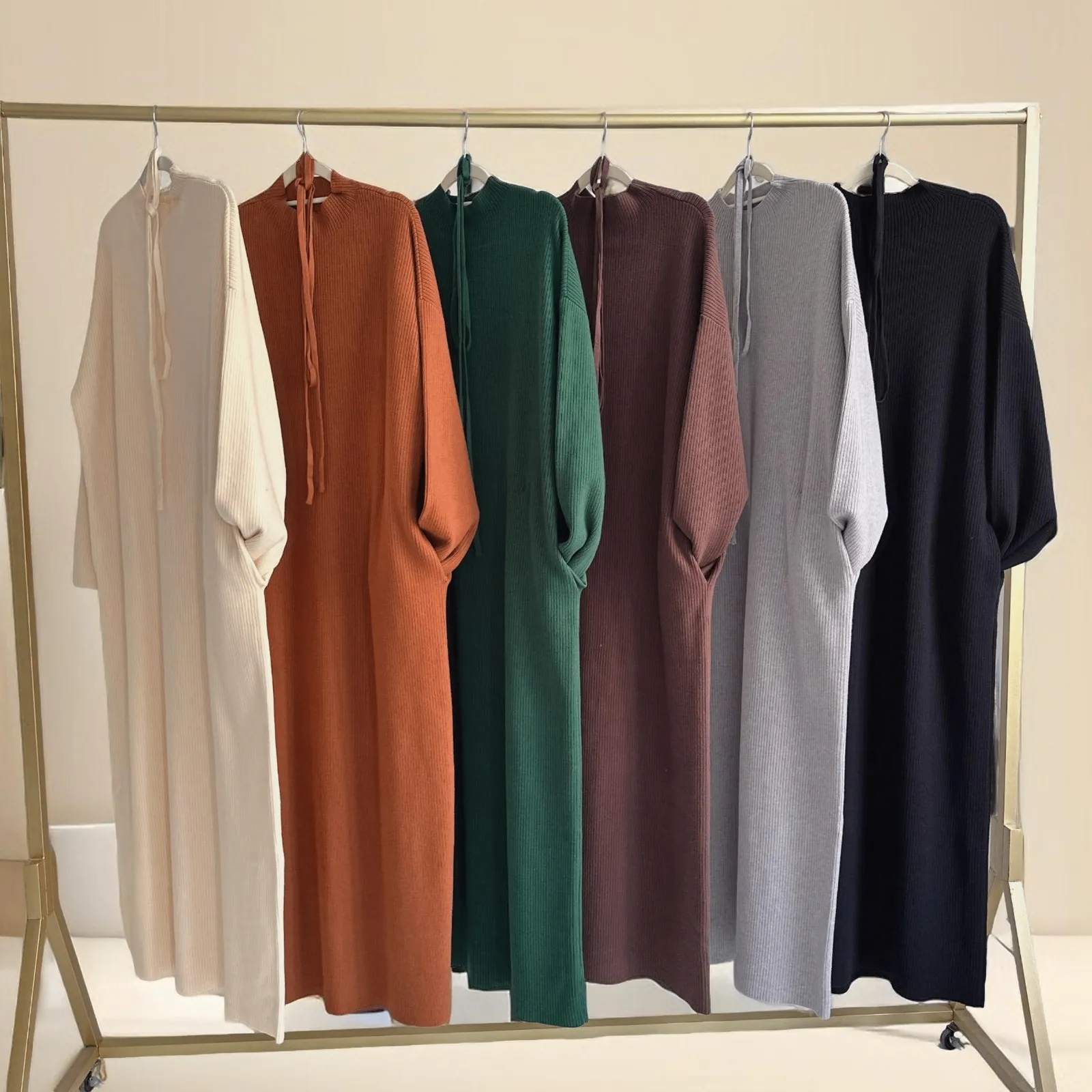 Hana maxi knit long-sleeve dress