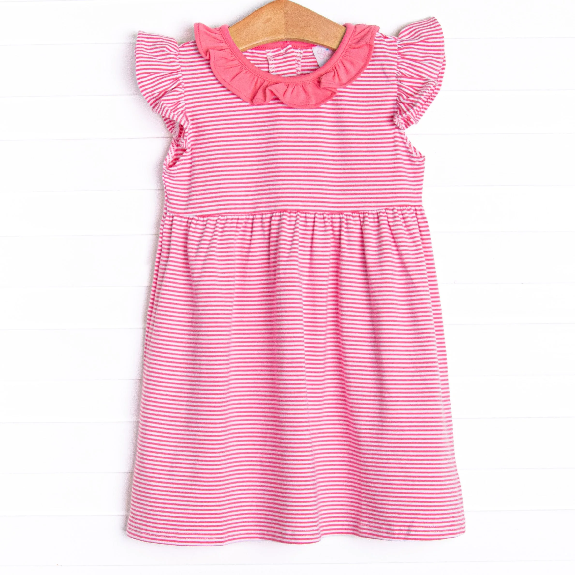 Hannah Dress, Pink Stripe