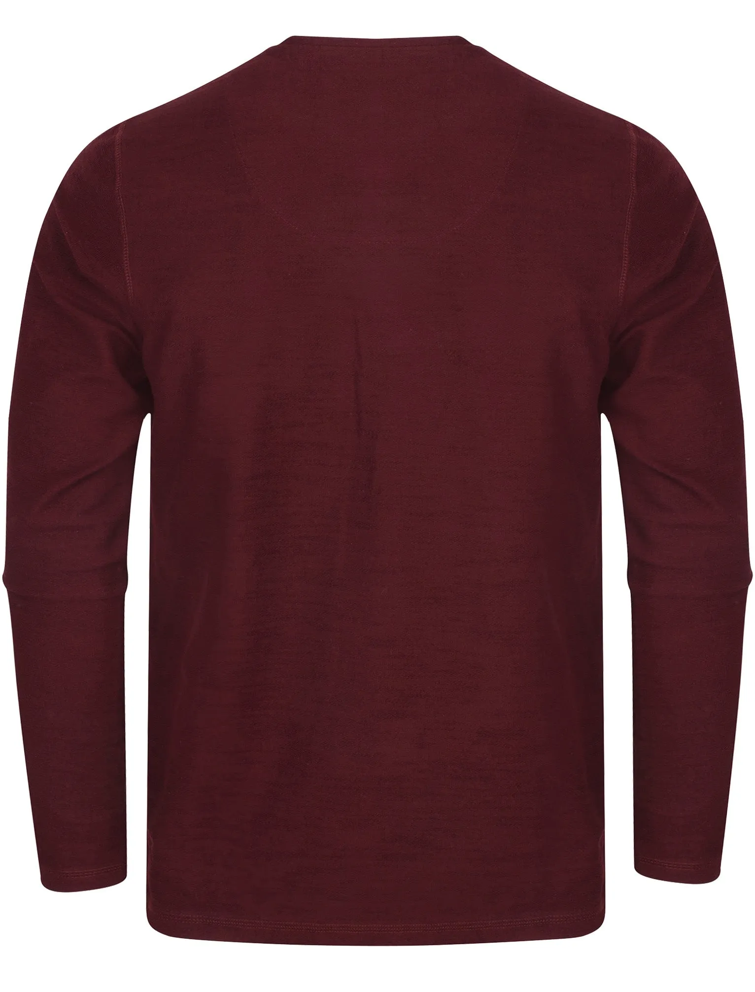 Harlowton Henley Long Sleeve Cotton Top In Wine Tasting - Tokyo Laundry