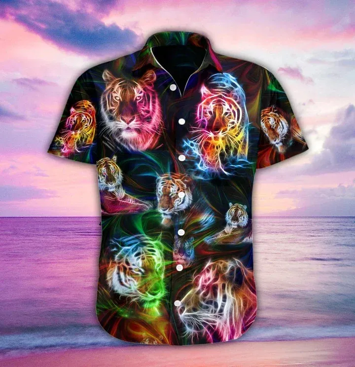 Head Of Tiger Fantasy Design Hawaiian Shirt