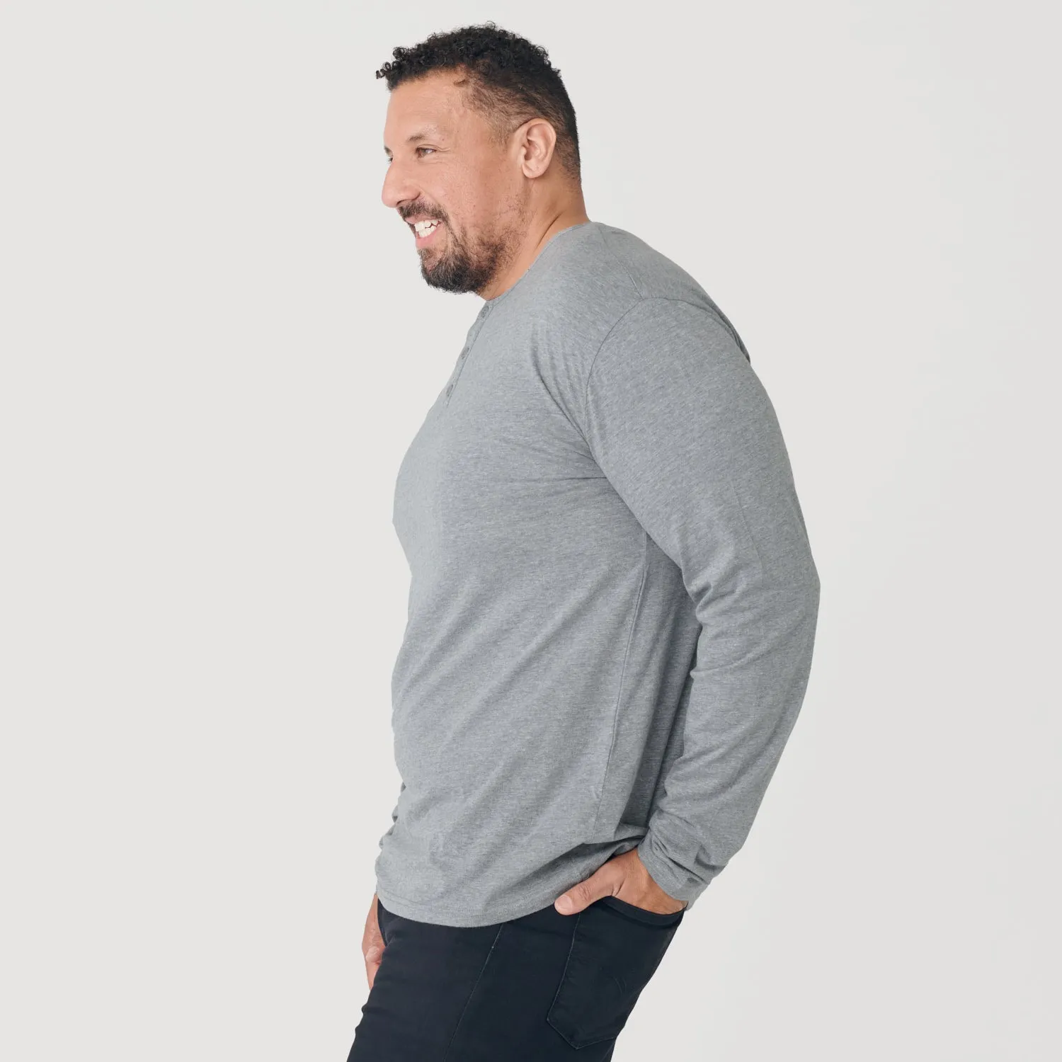 Heather Gray Long Sleeve Henley