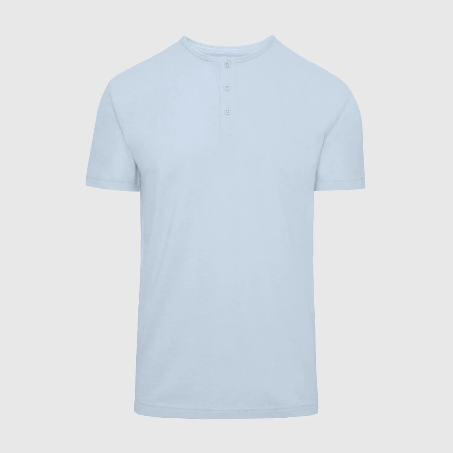 Heather Pale Blue Short Sleeve Henley