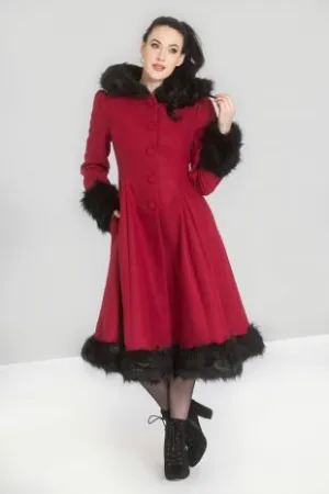 Hell Bunny Elvira Coat - Burgundy